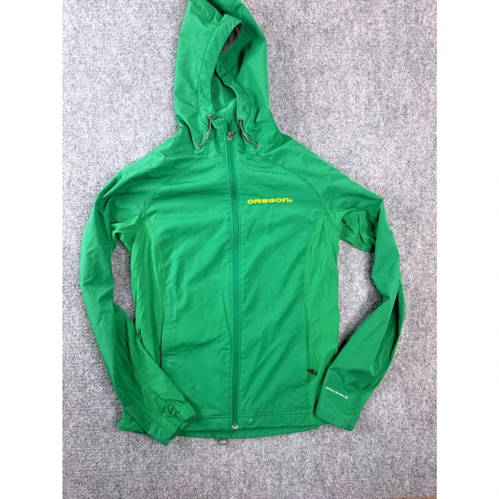 Columbia Oregon Ducks Omni-Shield Hooded Windbreaker Jacket Mens Medium‎ Green